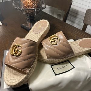 Gucci Marmont Gg Quilted Leather Espadrilles
